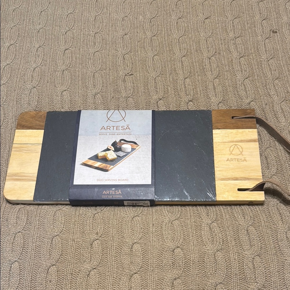 Acacia Wood and Slate Serving Board